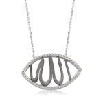 Gümüş Allah Yazılı Bayan Kolye