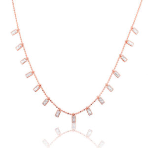 Gümüş Beyaz Taşlı Bayan Kolye