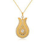 Gümüş Damla Taşlı Lale Bayan Kolye