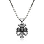 Gümüş Çift Başlı Kartal Erkek Kolye