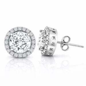 Gümüş Yuvarlak Montür Pırlanta Modeli Küpe