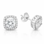 Gümüş Kare Montür Pırlanta Modeli Küpe