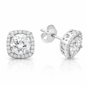 Gümüş Kare Montür Pırlanta Modeli Küpe