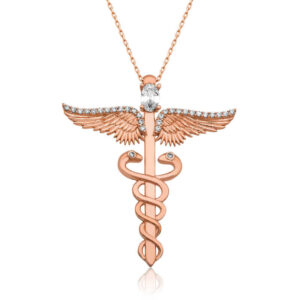 Gümüş Tıp Sembolü Kadüse Bayan Kolye