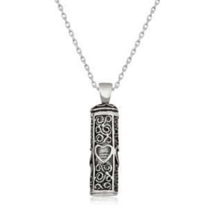 Gümüş Kalp Desenli Cevşen-ül Kebir Kolye