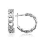 ​Gümüş Zincir Desenli Halka Küpe