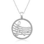 Gümüş Müzik Temalı Bayan Kolye