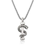 Gümüş Yılan Erkek Kolye