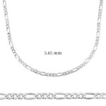 5.65 mm Gümüş Figaro Zincir - 160 mikron