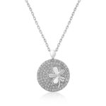 Gümüş Zirkon Taşlı Yonca Bayan Kolye