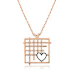 Gümüş Rose Parmaklıklar Arasındaki Aşk Kolye