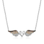 Gümüş Kanatlı Kalp Kolye