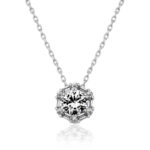 Gümüş Buz Beyazı Baget Taşlı Bayan Kolye