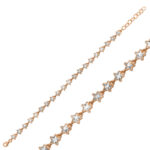 ​Gümüş Rose Beyaz Yıldız Bayan Bileklik