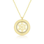 Gümüş Gold Kar Tanesi Bayan Kolye