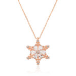 ​Gümüş Rose Kar Çiçeği Bayan Kolye