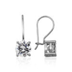 ​Gümüş Sallantılı Tek Taş Küpe