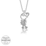 Swarovski Taşlı Gümüş Çocuk Bayan Kolye