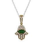 Gümüş Fatma Eli Otantik Bayan Kolye