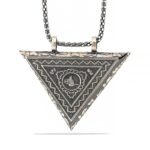 Gümüş Üçgen İçi Açılabilen Tuğra Muskalık Kolye