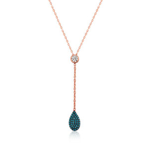 Gümüş Rose Aşk Damlası Bayan Kolye