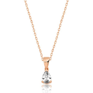 ​Gümüş Rose Damla Taş Kolye