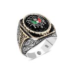 Gümüş Osmanlı Arması Oval Erkek Yüzük