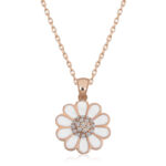 Gümüş Rose Papatya Kadın Kolye