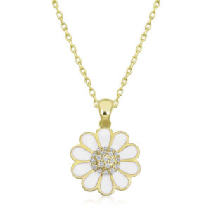 Gümüş Gold Papatya Kadın Kolye