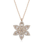 Gümüş Rose Nergiz Çiçeği Kadın Kolye