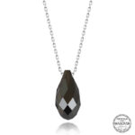Swarovski Crystal Taşlı Drop Kesim Gümüş Kadın Kolye