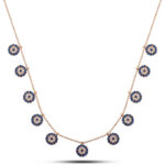 Gümüş Rose Nazarlı Şans Kadın Kolye