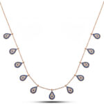 Gümüş Rose Damla Nazarlı Şans Kadın Kolye