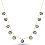 Gümüş Gold Nazarlı Şans Kadın Kolye