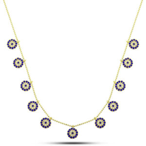 Gümüş Gold Nazarlı Şans Kadın Kolye