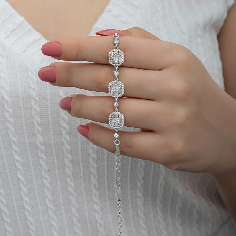 Gümüş Baget Kadın Bileklik - Görsel 3