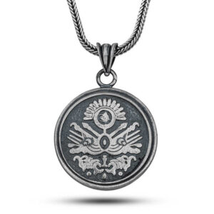 Gümüş Osmanlı Devlet Armalı Cevşen Kolye