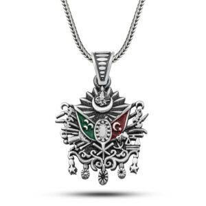 Gümüş Osmanlı Devlet Armalı Erkek Kolye
