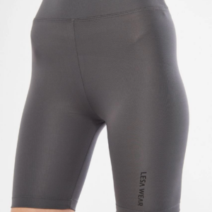 Yüksek Bel Biker Sporcu Şort - Füme