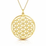 ​​Gümüş Gold Yaşam Çiçeği Kolye