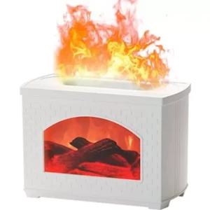 Şömine Alev Difüzörü 270ml – Ultrasonik Soğuk Sis Nemlendirici, Uçucu Yağ Difüzörü, Gece Lambalı, Sessiz Masaüstü Aroma Difüzörü, Otomatik Kapanma Özellikli