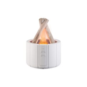 Kamp Ateşi Aromaterapi Makinesi – 250ml USB Nemlendirici, Alev Efektli Aroma Difüzör, Işıklı Mini Masaüstü Ultrasonik Nemlendirici