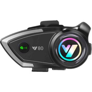Y80 Bluetooth 5.3 Motosiklet Kask Kulaklığı – Intercom, IPX6 Su Geçirmez, 40mm Hoparlörlü, 1000mAh Bataryalı, Çift Cihaz Destekli