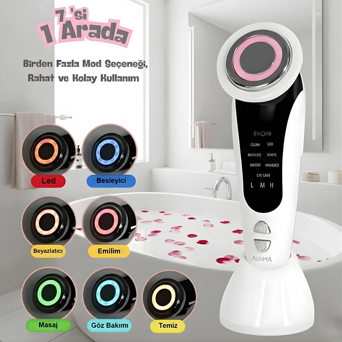 AUHMA AHB-05 7’si 1 Arada Cilt Bakım Cihazı – Siyah Nokta Temizleme, Sıkılaştırma ve Göz Altı Bakımı - Görsel 6