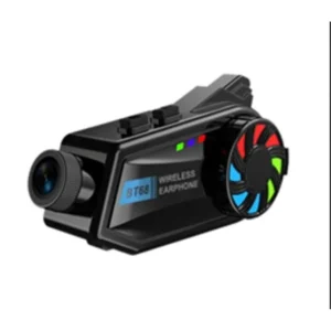 BT68 Motosiklet Kask Kulaklığı – 1080P Kameralı, Bluetooth 5.4 Intercom, IP65 Su Geçirmez, 3000mAh Bataryalı, Ses Kontrollü