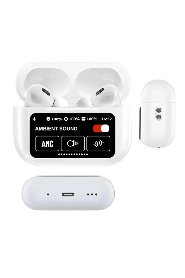 A9 Pro ANC Bluetooth 5.4 Kulaklık – LED Ekranlı, Gürültü Engelleme, 24 Saat Pil, Selfie Kumandalı - Görsel 2