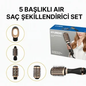 HYUNDAI HC-092 5 Başlıklı Air Saç Şekillendirici Set – 1000W, İyonik Teknoloji, Çok Fonksiyonlu Saç Şekillendirici