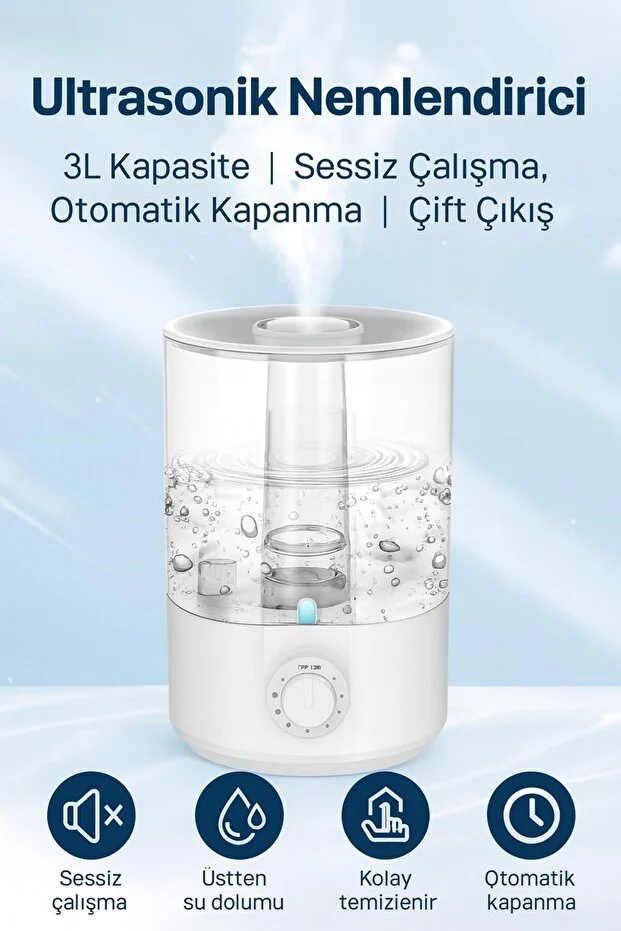 XY-40 Yeni Nesil İyonizer Hava Nemlendirici Buhar Makinesi – Aroma Terapi Difüzör, Şık Tasarım, Sessiz Çalışma - Görsel 3