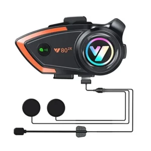Y80 2X Intercom Motosiklet Kask Kulaklığı – Bluetooth 5.3, 500-1000m Menzil, 1000mAh, NC Gürültü Engelleme, IP67 Su Geçirmez