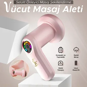 Selülit Karşıtı Titreşimli Masaj Aleti | 5 Başlıklı Vücut Şekillendirici & Derin Doku Masaj Cihazı | Kablosuz Type-C Şarjlı